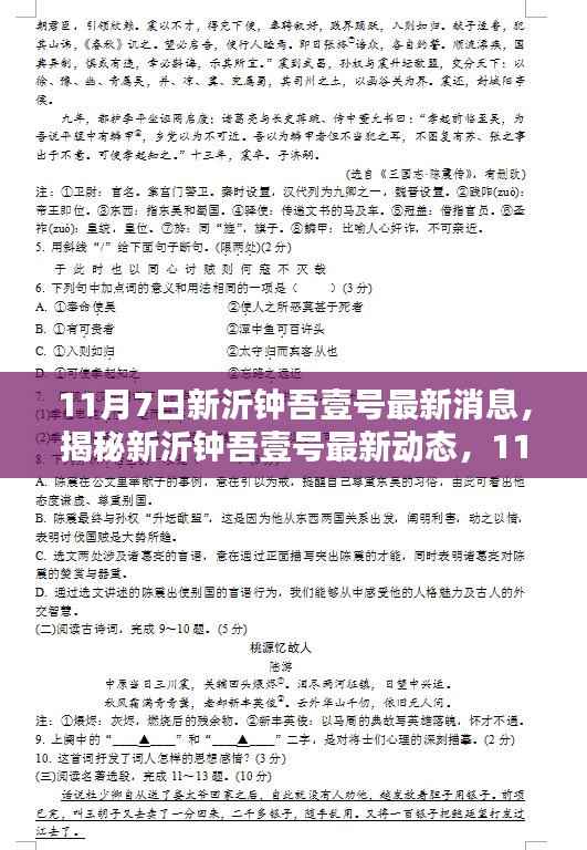 11月7日新沂钟吾壹号深度报道，最新动态揭秘