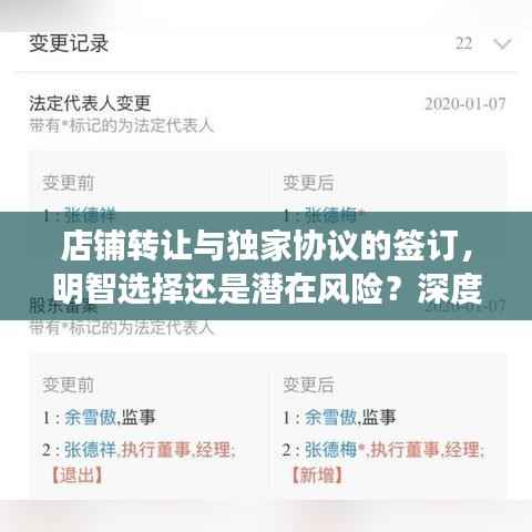 店铺转让与独家协议的签订,明智选择还是潜在风险?深度解析!