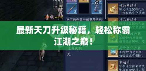 最新天刀升级秘籍,轻松称霸江湖之巅!