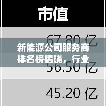 新能源公司服务商排名榜揭晓，行业领军者榜单大揭秘！